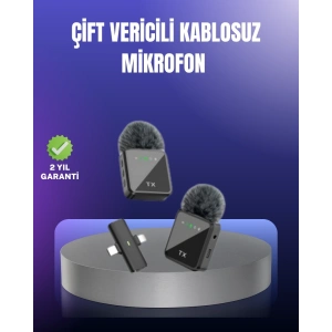 BFS Vlog Podcast ve Röportajlar İçin Kablosuz Çift Yaka Mikrofon