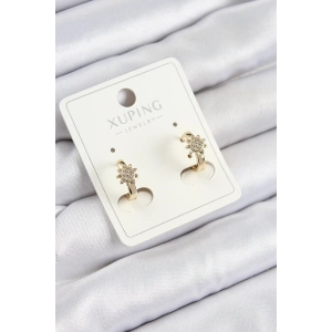 BFS Xuping Zirkon Taşlı Çiçek Model Gold Renk Kadın Küpe