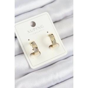 BFS Xuping Zirkon Taşlı Desenli Halka Model Gold Renk Kadın Küpe