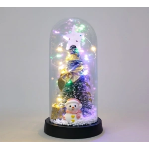 BFS Yılbaşı Temalı Işıklı  Dekoratif Cam Fanus Alk5079
