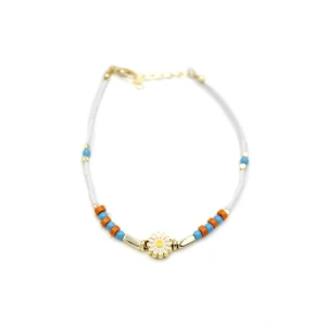 Boncuklu Papatya Halhal - Altın