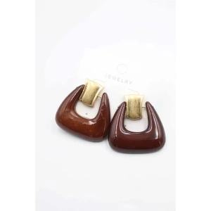 Çanta Küpe - Kahverengi