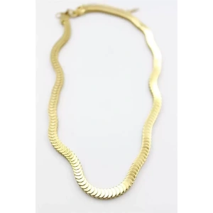 Çelik Balık Sırtı Kolye - Altın