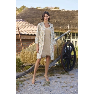 Çiçek Desenli Önü Düğmeli Sabahlık Takımı