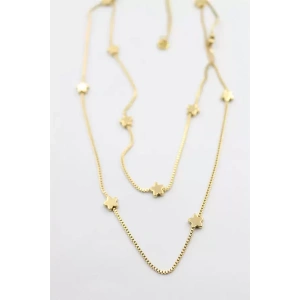 Çiçek Kolye-60 cm - Altın