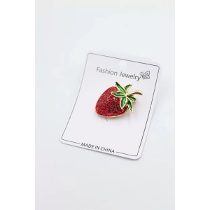 Çilek Broş - Kırmızı