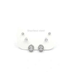 Çoklu Taşlı Küpe - Gümüş