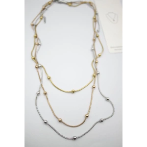 Çoklu Zincir Toplu Çelik Kolye - ÇOK RENKLİ