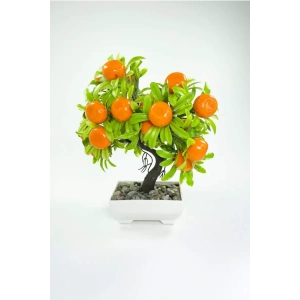 Dekor Ağaç Portakal Ağacı Saksılı Dekoratif Ağaç Biblo 24x13 cm