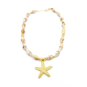 Deniz Kabuklu Yıldız Kolye - Altın