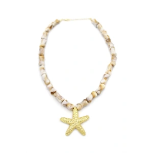 Deniz Kabuklu Yıldız Kolye - Altın