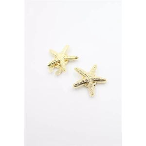 Deniz Yıldızı Düğme Broşu - Altın