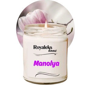 Doğal Özel Seri Kokulu Dekoratif Kavanoz Mum 210 cc - Manolya Esansı - RYL