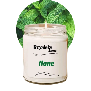 Doğal Özel Seri Kokulu Dekoratif Kavanoz Mum 210 cc - Nane Esansı - RYL