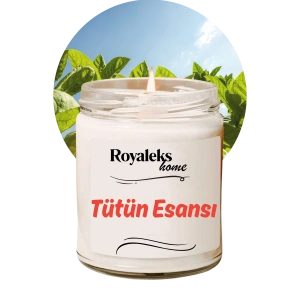 Doğal Özel Seri Kokulu Dekoratif Kavanoz Mum 210 cc - Tütün Esansı - RYL