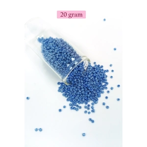 Dökme Cam Kum Boncuk (11/0) 2 mm - 20 Gram -  Mavi - BNC009