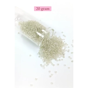 Dökme Cam Kum Boncuk (11/0) 2 mm - 20 Gram -  Şeffaf - BNC034
