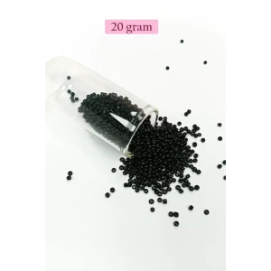 Dökme Cam Kum Boncuk (11/0) 2 mm - 20 Gram -  Siyah - BNC010