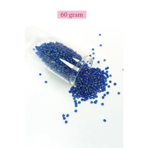 Dökme Cam Kum Boncuk (11/0) 2 mm - 60 Gram -  Koyu Mavi - BNC052