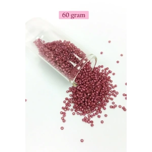 Dökme Cam Kum Boncuk (11/0) 2 mm - 60 Gram -  Koyu Pembe - BNC046
