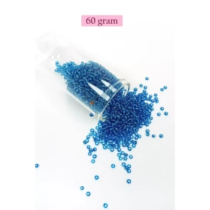 Dökme Cam Kum Boncuk (11/0) 2 mm - 60 Gram -  Şeffaf Mavi - BNC042