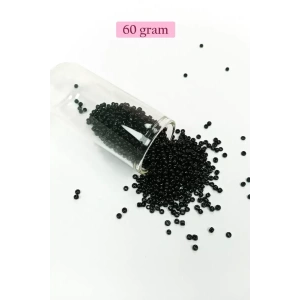 Dökme Cam Kum Boncuk (11/0) 2 mm - 60 Gram -  Siyah - BNC045