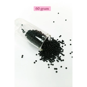 Dökme Cam Kum Boncuk (11/0) 2 mm - 60 Gram -  Siyah - BNC045