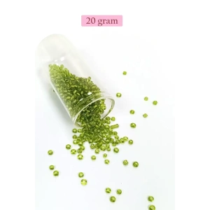 Dökme Cam Kum Boncuk (8/0) 3 mm - 20 Gram - Şeffaf Yeşil - BNC167