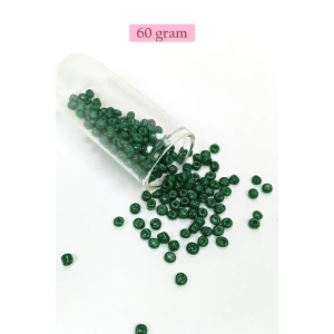 Dökme Cam Kum Boncuk Büyük Boy (6/0) 4 mm - 60 Gram - Koyu Yeşil - BNC140