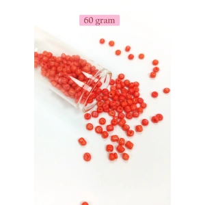 Dökme Cam Kum Boncuk Büyük Boy (6/0) 4 mm - 60 Gram - Turuncu - BNC137