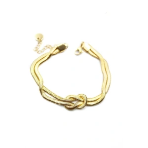 Düğüm Zincir Çelik Bileklik - Altın