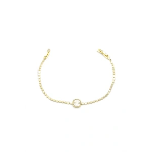 Ezme Zincir Daire Bileklik - Altın