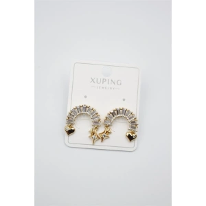 Gökkuşağı Taşlı Küpe - Altın