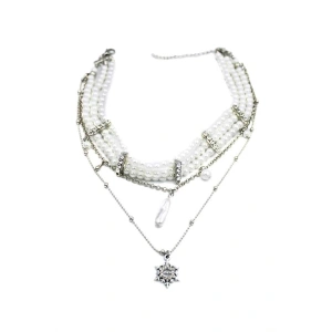 İnci Tasma Kolye - Gümüş