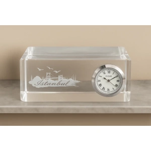 İstanbul Tasarımlı Kristal Saatli Biblo