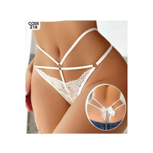 Kadın Fantezi İç Giyim Tanga Külot Perfect Fall D216 Beyaz