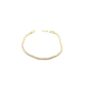 Kare Taşlı Su yolu Bileklik - Altın