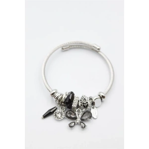 Kelebek Charm Bilezik - Siyah