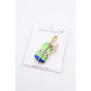 Keman Broş - Yeşil