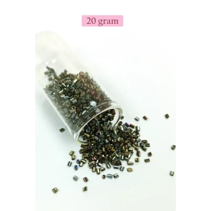 Kesme Cam Boncuk 2mm - 20 Gram - Asker Yeşili -BNC340