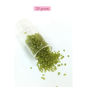 Kesme Cam Boncuk 2mm - 20 Gram - Şeffaf Çimen Yeşili -BNC345