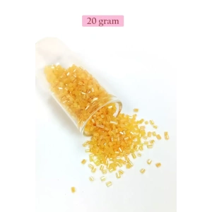 Kesme Cam Boncuk 2mm - 20 Gram - Şeffaf Koyu Sarı -BNC313