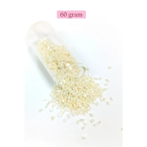 Kesme Cam Boncuk 2mm - 60 Gram - Krem - BNC384