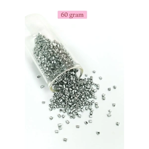 Kesme Cam Boncuk 2mm - 60 Gram - Mat Gümüş - BNC381