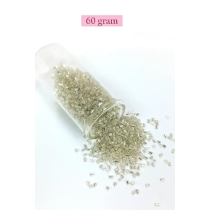 Kesme Cam Boncuk 2mm - 60 Gram - Şeffaf Gümüş - BNC378