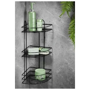 Köşelik Banyo 3 Raflı Siyah Metal Royaleks-56574
