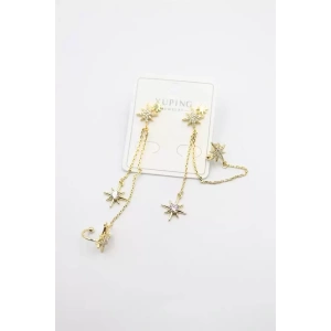 Kuzey Yıldızı Kıkırdaklı Küpe - Altın