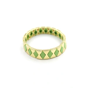 Lastikli Porselen Bilezik - Yeşil