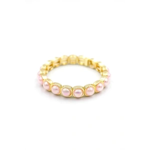 Lastikli Taşlı Bileklik - Pembe