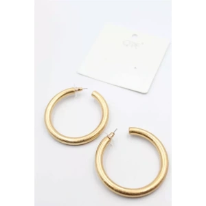 Mat Halka Küpe 5 cm - Altın